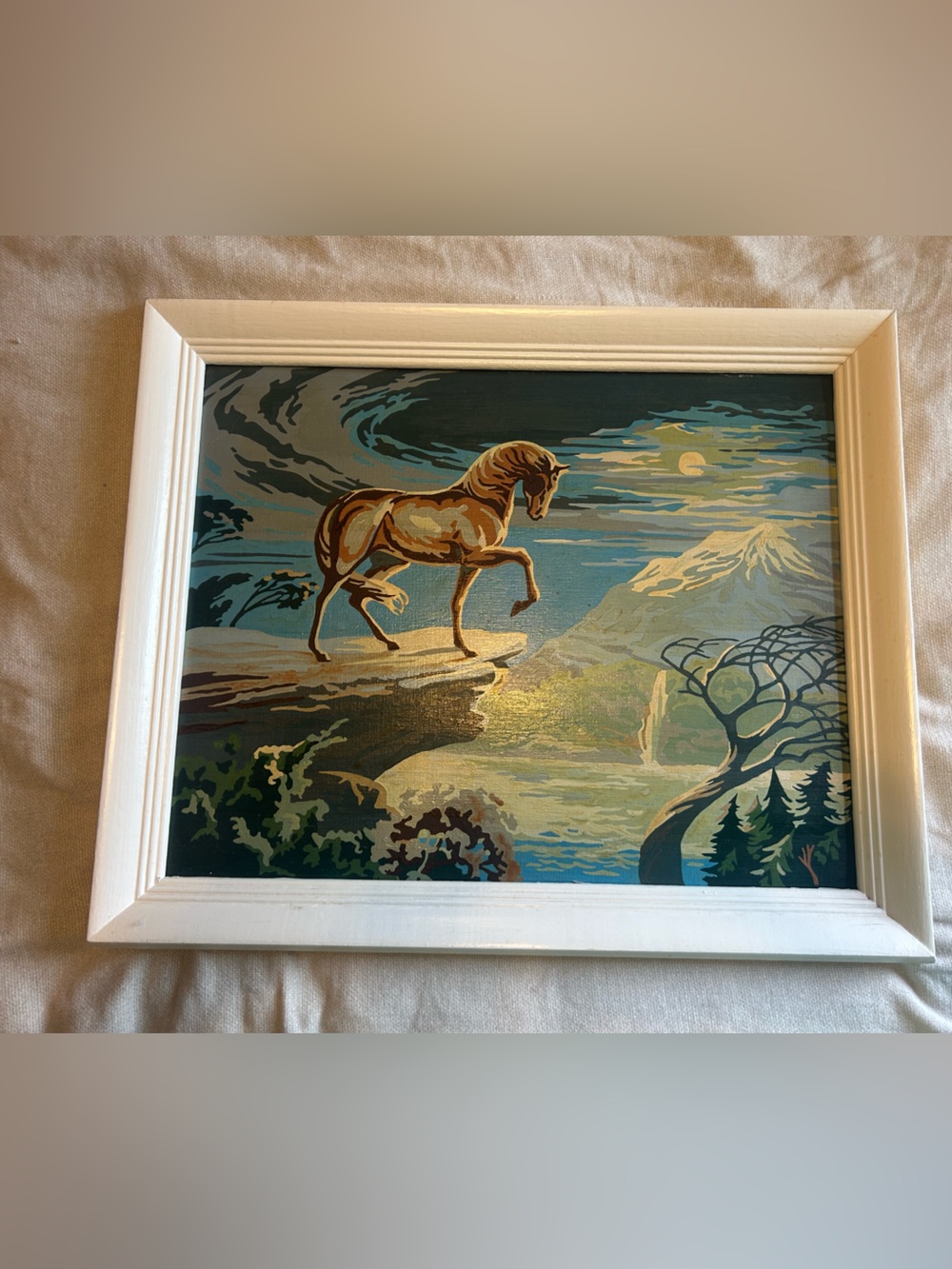 Vintage Paint by Number horse painting